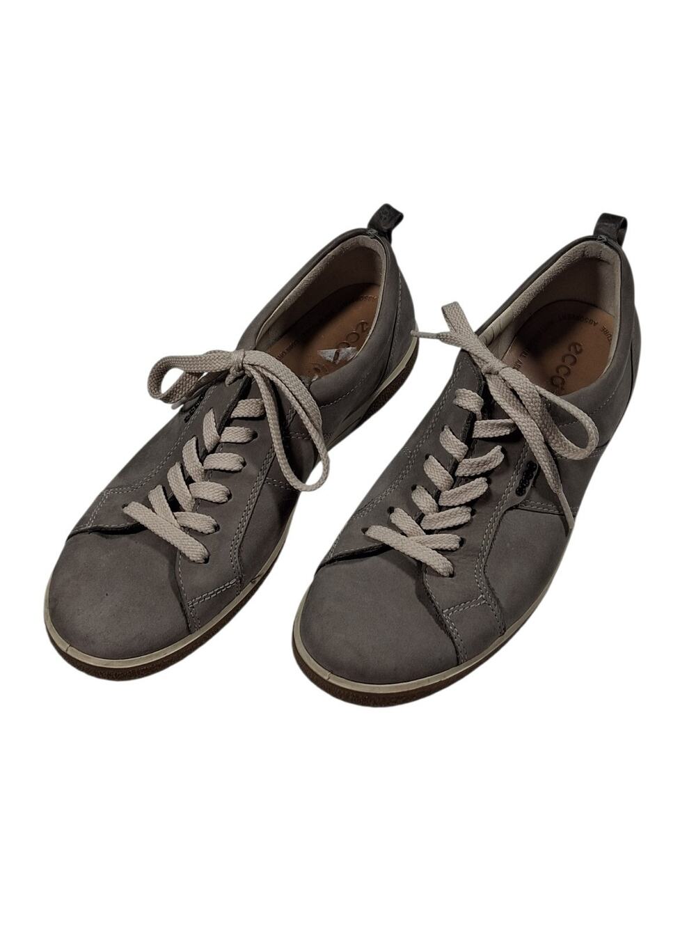 ECCO Women’s Sneakers 38 US 7-7.5 Gray Nubuck Leather Lace Up Comfort Shoes